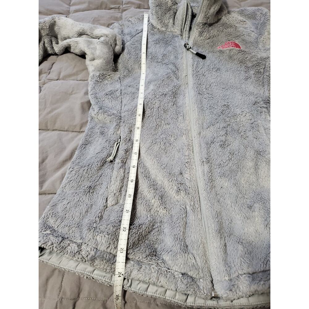 The North Face Women’s XS Gray Osito Full Zip Fleece Jacket Pink Logo Soft - Picture 7 of 13